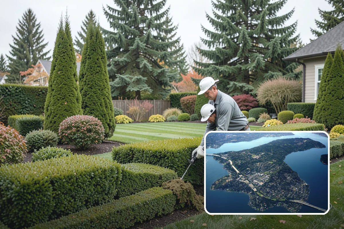 Concrete Walkway Installation in Mercer Island, King County, WA - Non-slip broom texture improves safety in wet, mossy conditions
