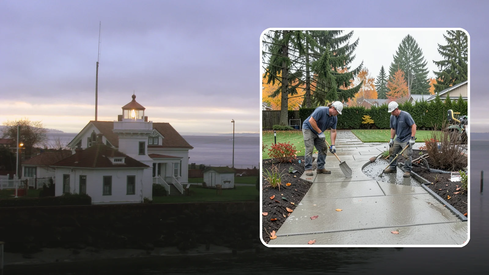 Concrete Walkway Installation in Mukilteo, Snohomish County, WA - We build safe, level concrete walkways with the drainage and slip resistance Pacific Northwest weather demands.
