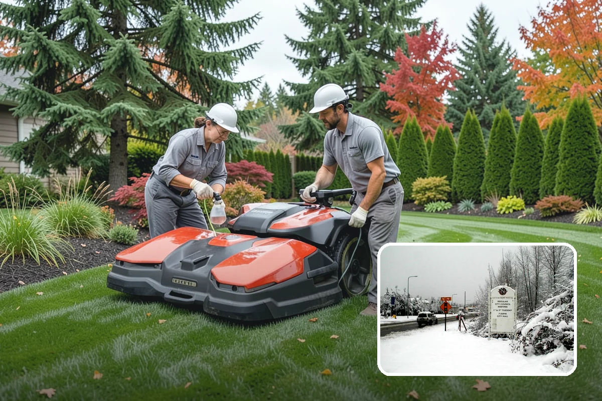 Concrete Walkway Installation in Newcastle, King County, WA - Non-slip broom texture improves safety in wet, mossy conditions