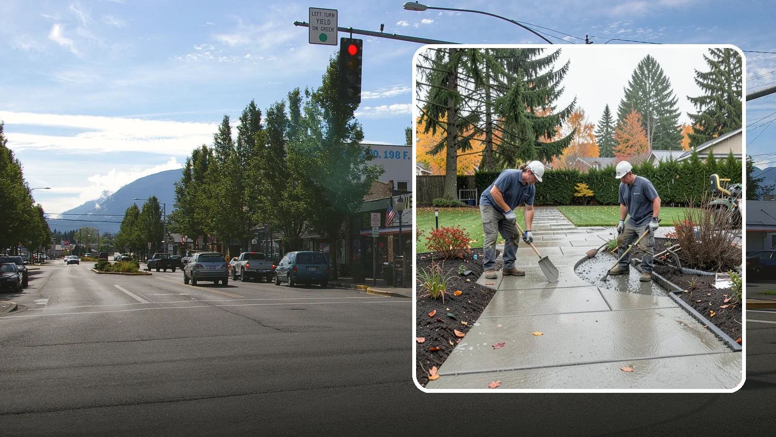 Concrete Walkway Installation in North Bend, King County, WA - We build safe, level concrete walkways with the drainage and slip resistance Pacific Northwest weather demands.