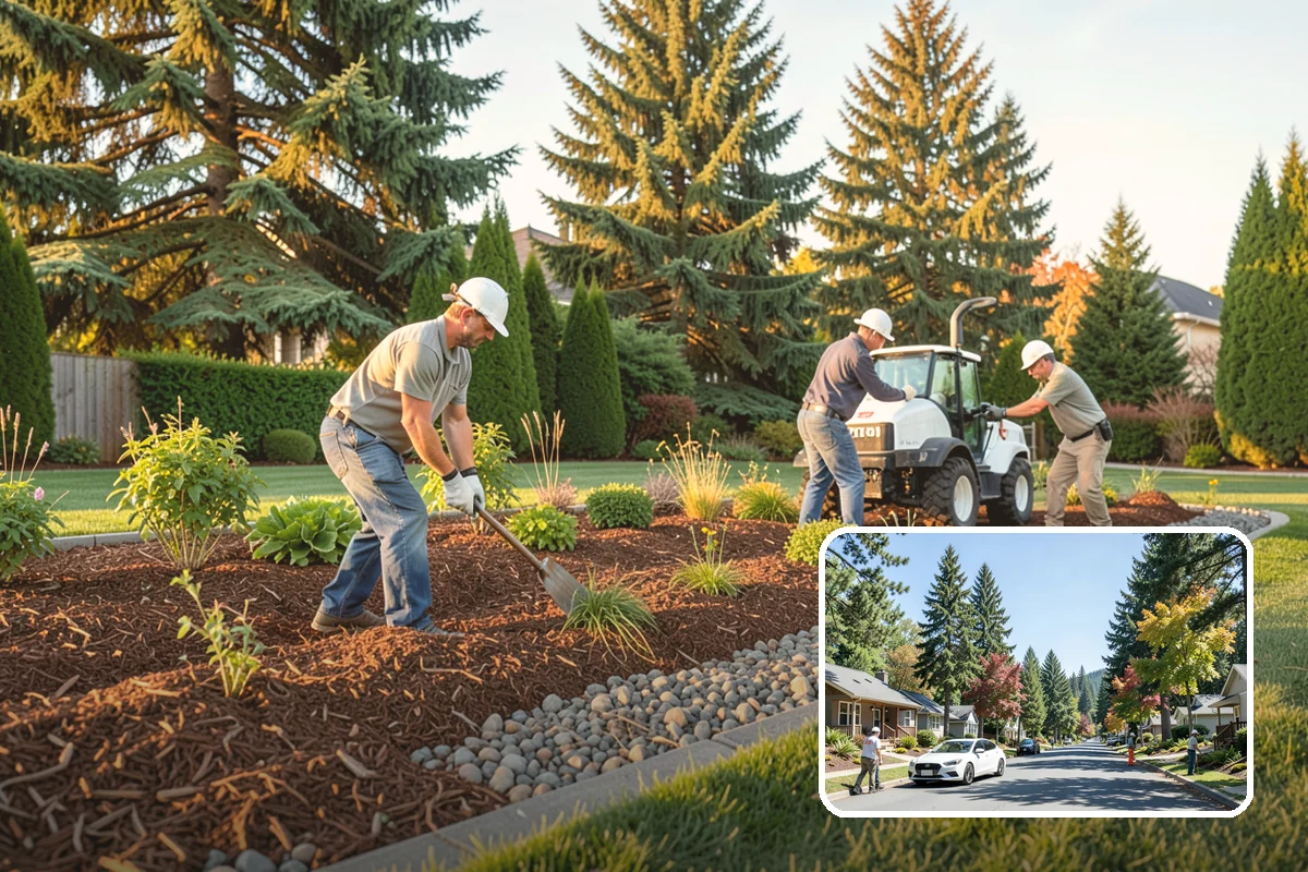 Concrete Walkway Installation in Orting, Pierce County, WA - Non-slip broom texture improves safety in wet, mossy conditions