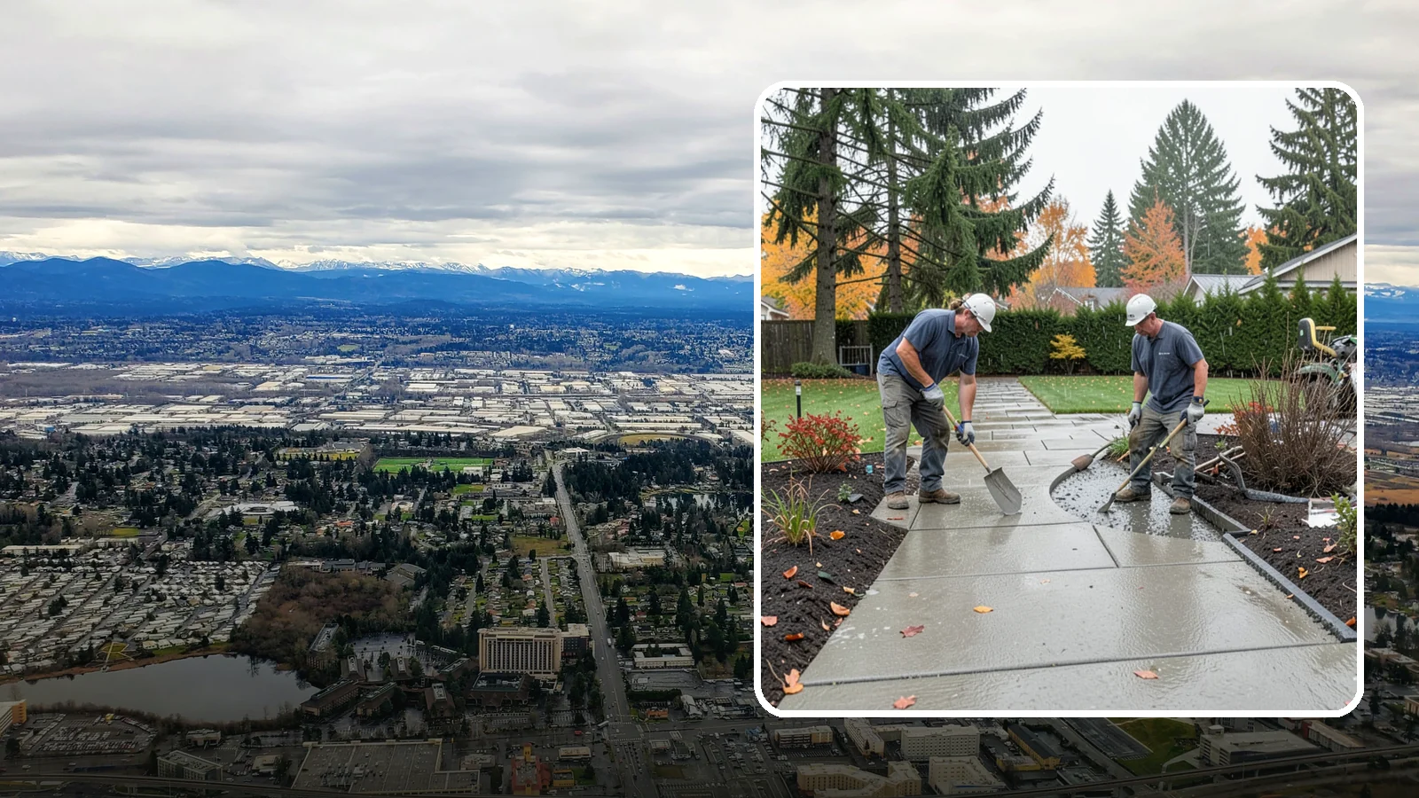 Concrete Walkway Installation in SeaTac, King County, WA - We build safe, level concrete walkways with the drainage and slip resistance Pacific Northwest weather demands.