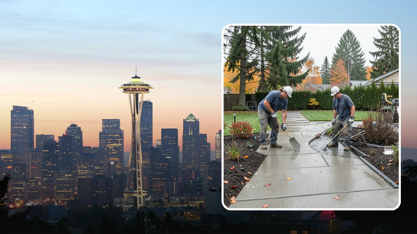 Concrete Walkway Installation in Seattle, King County, WA - We build safe, level concrete walkways with the drainage and slip resistance Pacific Northwest weather demands.