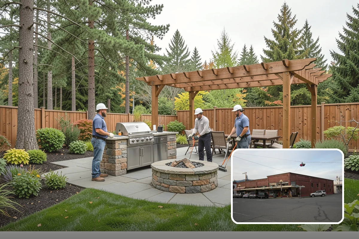 Concrete Walkway Installation in Sedro-Woolley, Skagit County, WA - Non-slip broom texture improves safety in wet, mossy conditions