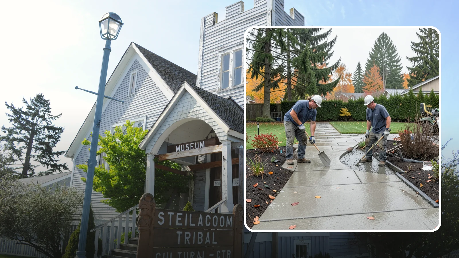Concrete Walkway Installation in Steilacoom, Pierce County, WA - We build safe, level concrete walkways with the drainage and slip resistance Pacific Northwest weather demands.