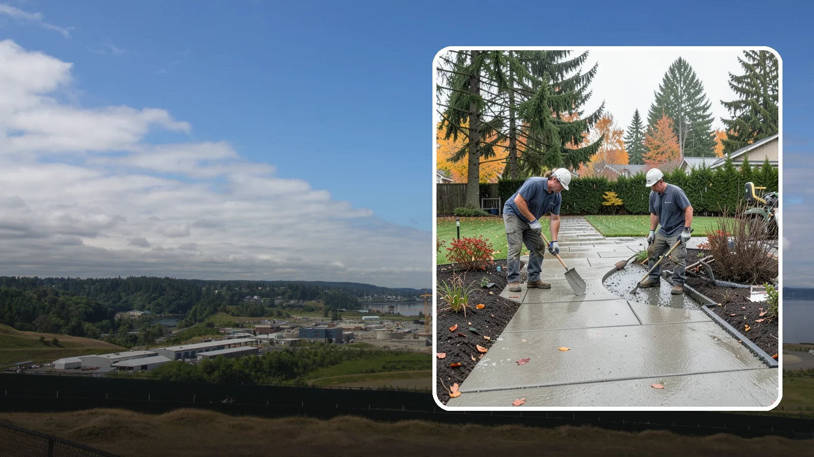Concrete Walkway Installation in University Place, Pierce County, WA - We build safe, level concrete walkways with the drainage and slip resistance Pacific Northwest weather demands.