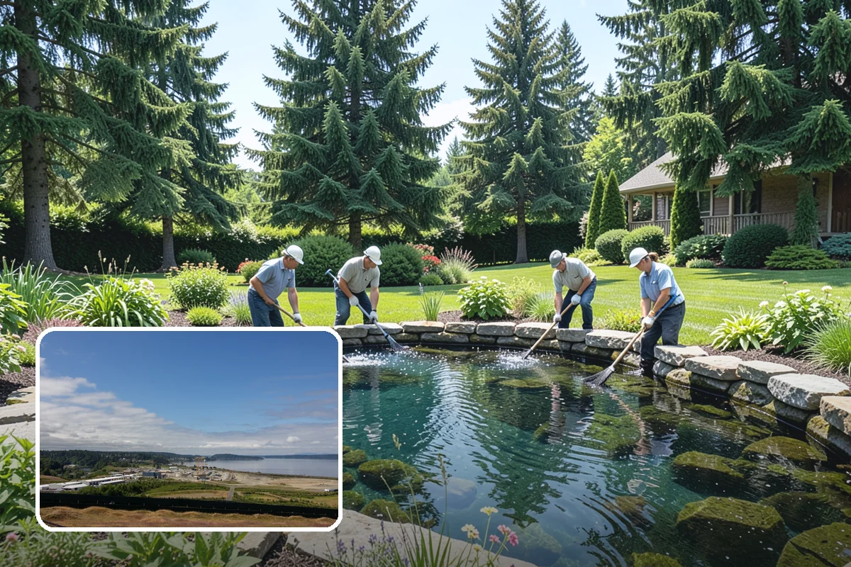 Concrete Walkway Installation in University Place, Pierce County, WA - Non-slip broom texture improves safety in wet, mossy conditions