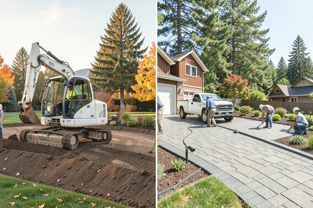 Concrete Walkway Installation in University Place, Pierce County, WA - Lay out the path and excavate to firm subgrade