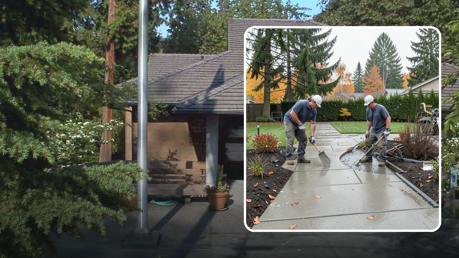 Concrete Walkway Installation in Yarrow Point, King County, WA - We build safe, level concrete walkways with the drainage and slip resistance Pacific Northwest weather demands.