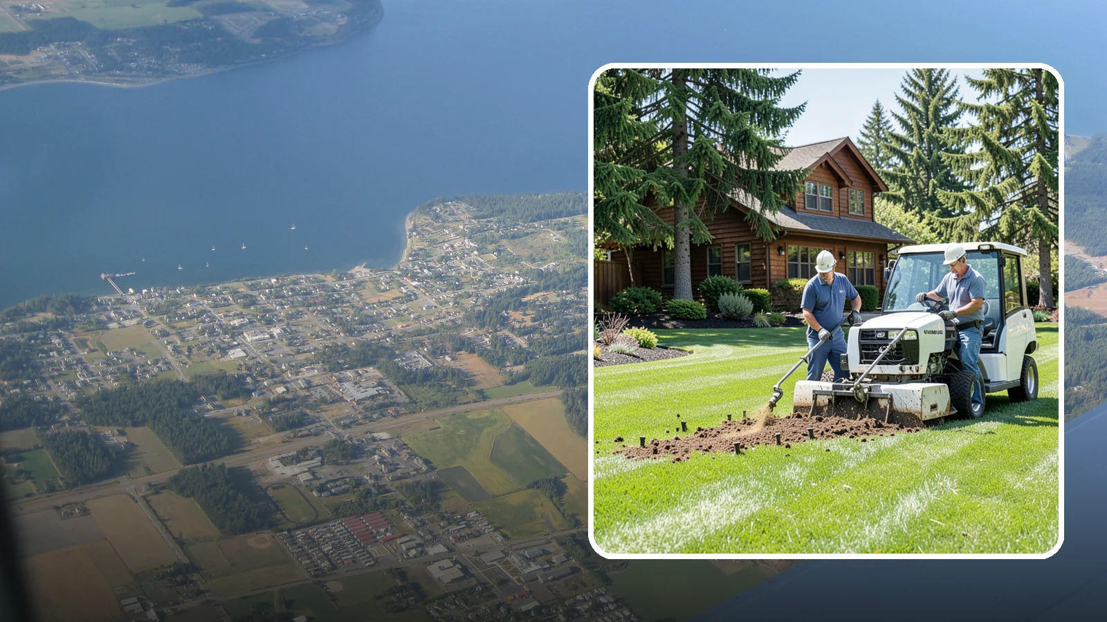 Core Aeration in Coupeville, Island County, WA - Core (plug) aeration that pulls soil plugs for the deepest relief from compaction and thatch.