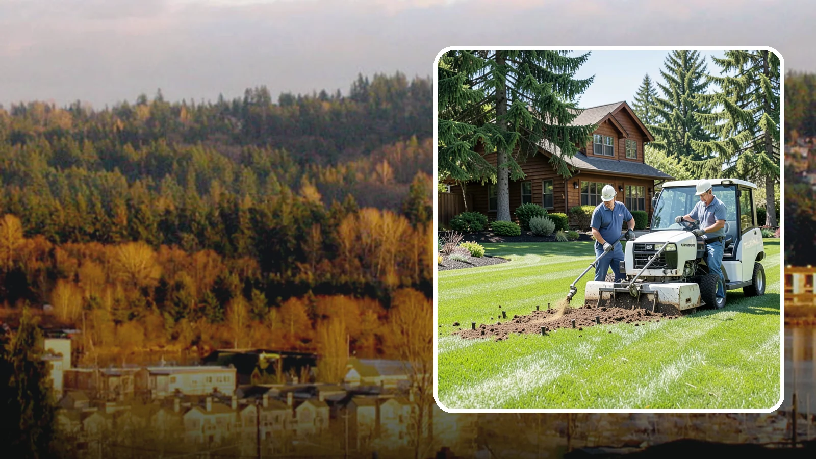 Core Aeration in Kenmore, King County, WA - Core (plug) aeration that pulls soil plugs for the deepest relief from compaction and thatch.