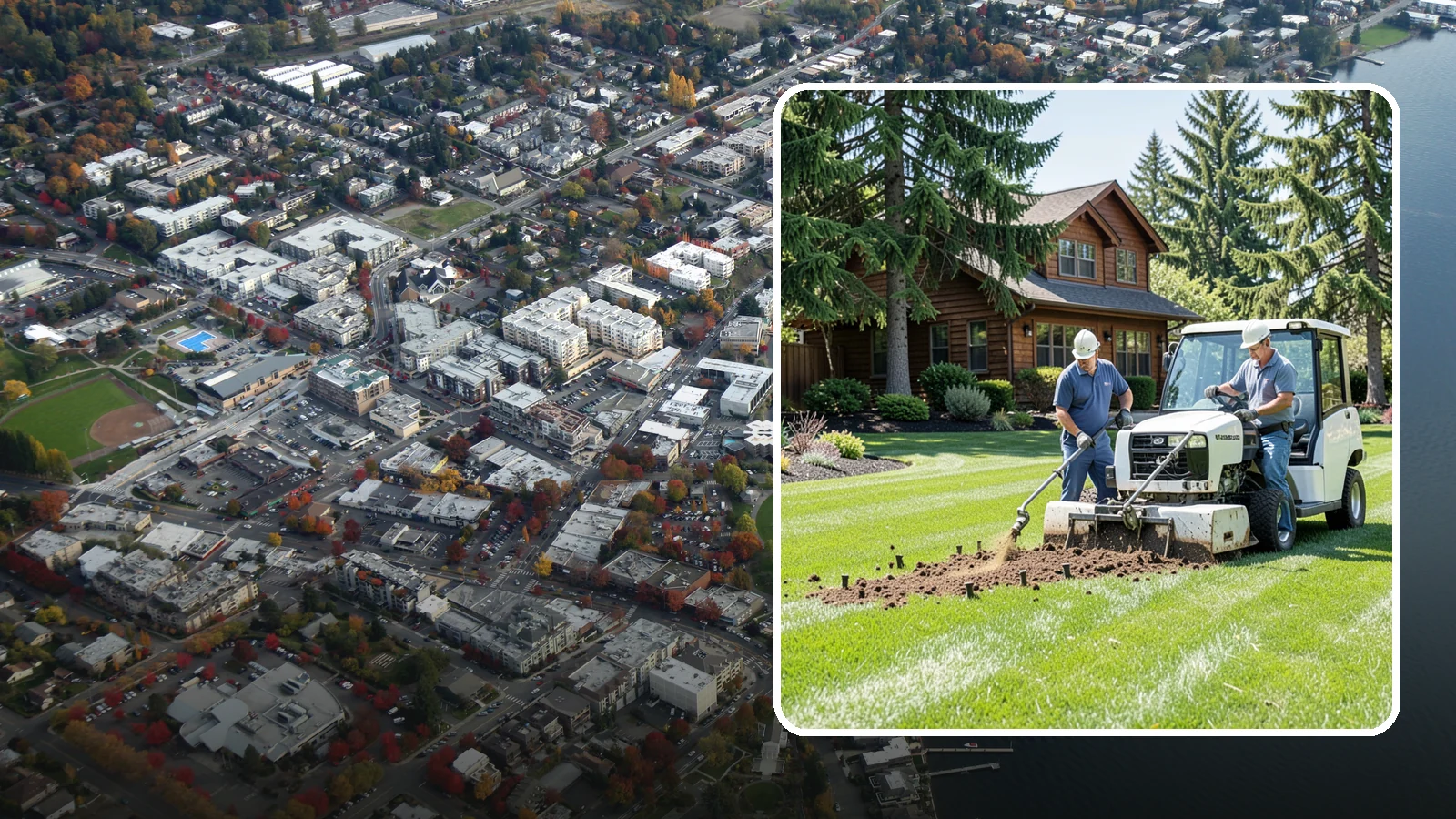 Core Aeration in Kirkland, King County, WA - Core (plug) aeration that pulls soil plugs for the deepest relief from compaction and thatch.