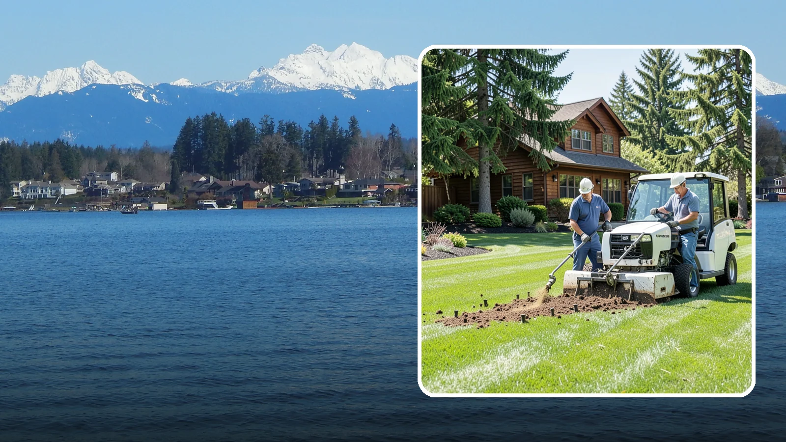 Core Aeration in Lake Stevens, Snohomish County, WA - Core (plug) aeration that pulls soil plugs for the deepest relief from compaction and thatch.