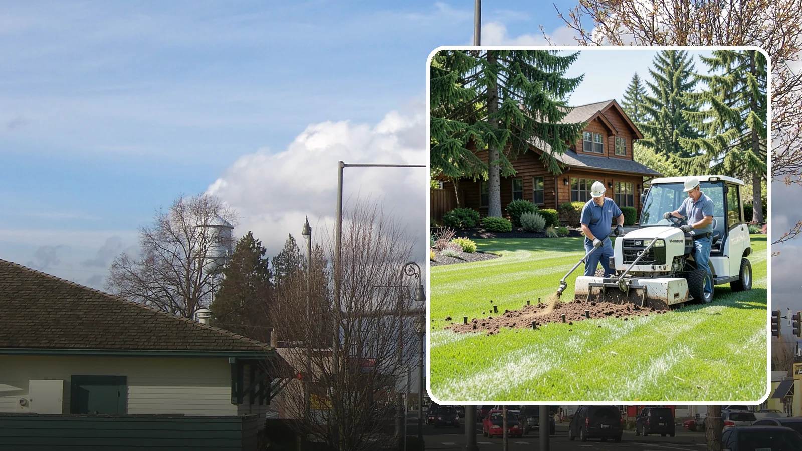 Core Aeration in Marysville, Snohomish County, WA - Core (plug) aeration that pulls soil plugs for the deepest relief from compaction and thatch.