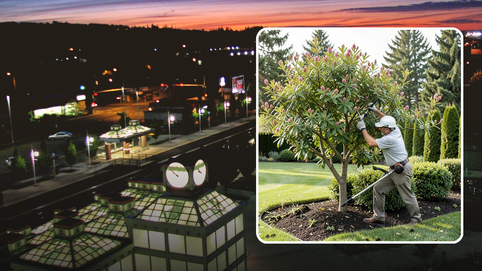 Crape Myrtle Pruning in Auburn, King County, WA - Proper crape myrtle pruning that avoids "crape murder" and preserves natural form and bloom.