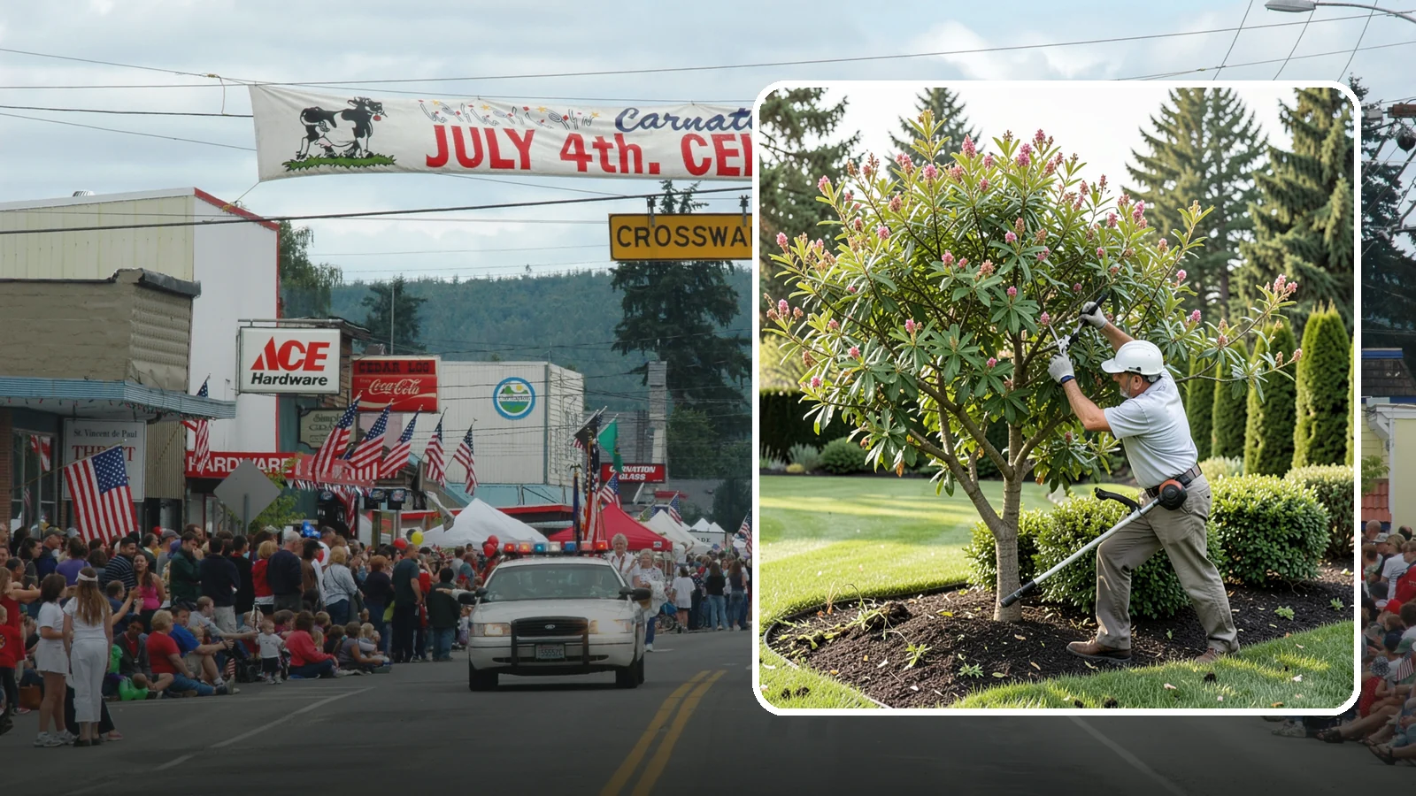 Crape Myrtle Pruning in Carnation, King County, WA - Proper crape myrtle pruning that avoids "crape murder" and preserves natural form and bloom.