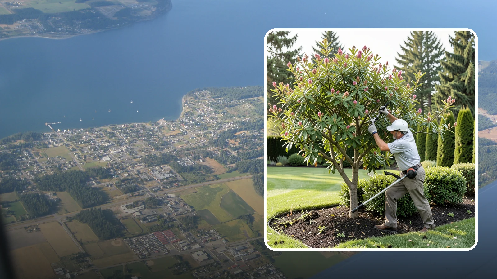 Crape Myrtle Pruning in Coupeville, Island County, WA - Proper crape myrtle pruning that avoids "crape murder" and preserves natural form and bloom.