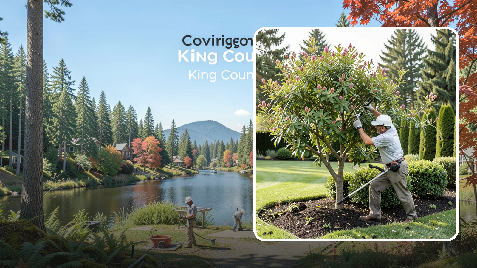 Crape Myrtle Pruning in Covington, King County, WA - Proper crape myrtle pruning that avoids "crape murder" and preserves natural form and bloom.