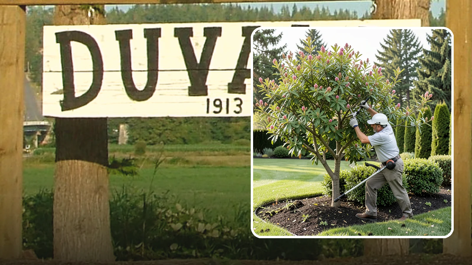 Crape Myrtle Pruning in Duvall, King County, WA - Proper crape myrtle pruning that avoids "crape murder" and preserves natural form and bloom.