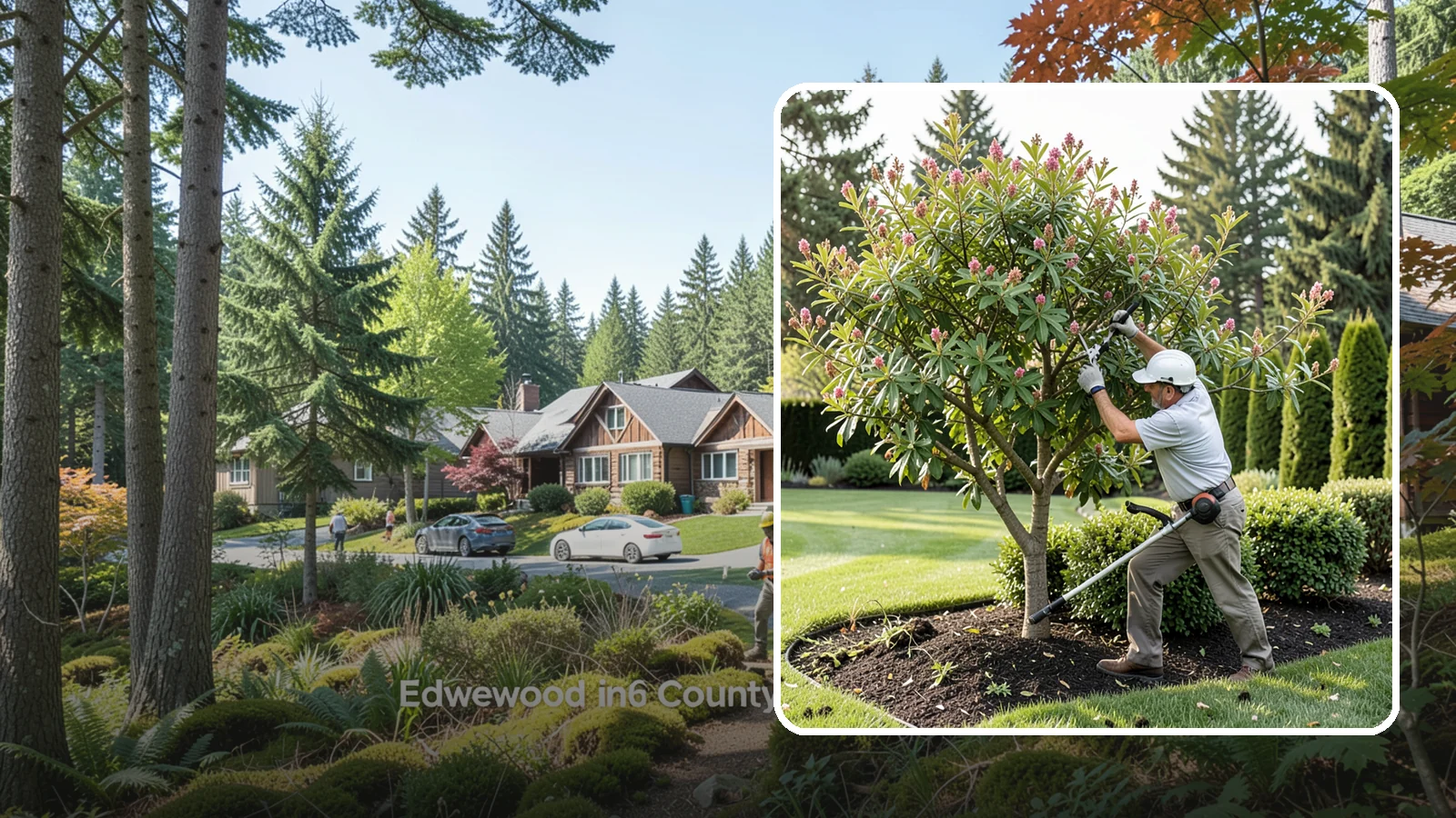 Crape Myrtle Pruning in Edgewood, Pierce County, WA - Proper crape myrtle pruning that avoids "crape murder" and preserves natural form and bloom.