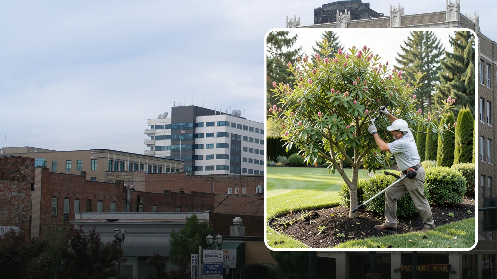 Crape Myrtle Pruning in Everett, Snohomish County, WA - Proper crape myrtle pruning that avoids "crape murder" and preserves natural form and bloom.