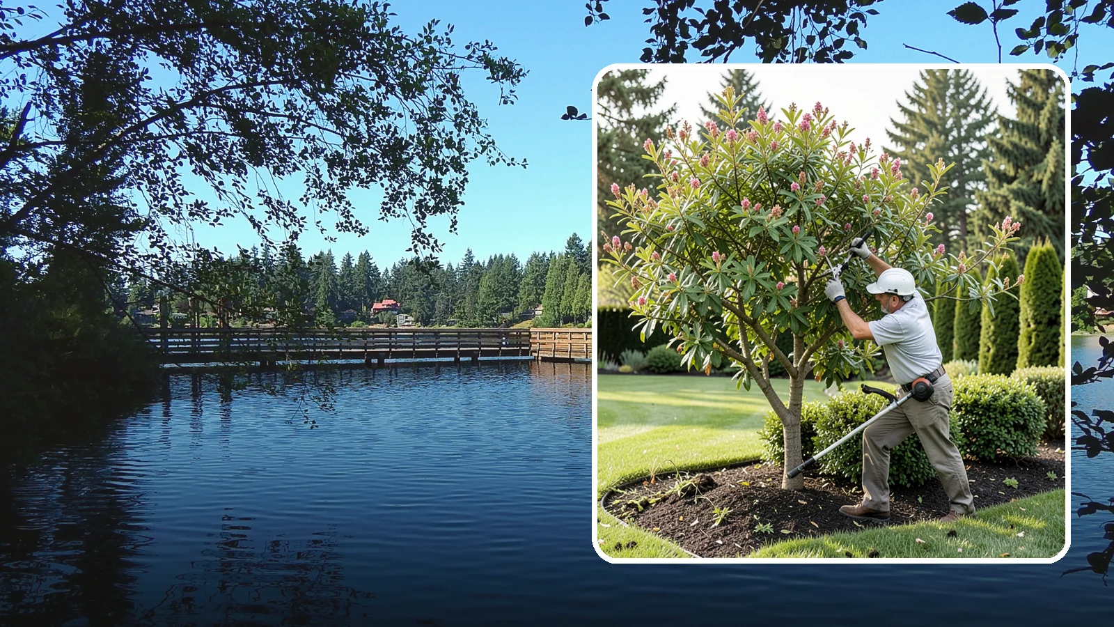 Crape Myrtle Pruning in Federal Way, King County, WA - Proper crape myrtle pruning that avoids "crape murder" and preserves natural form and bloom.