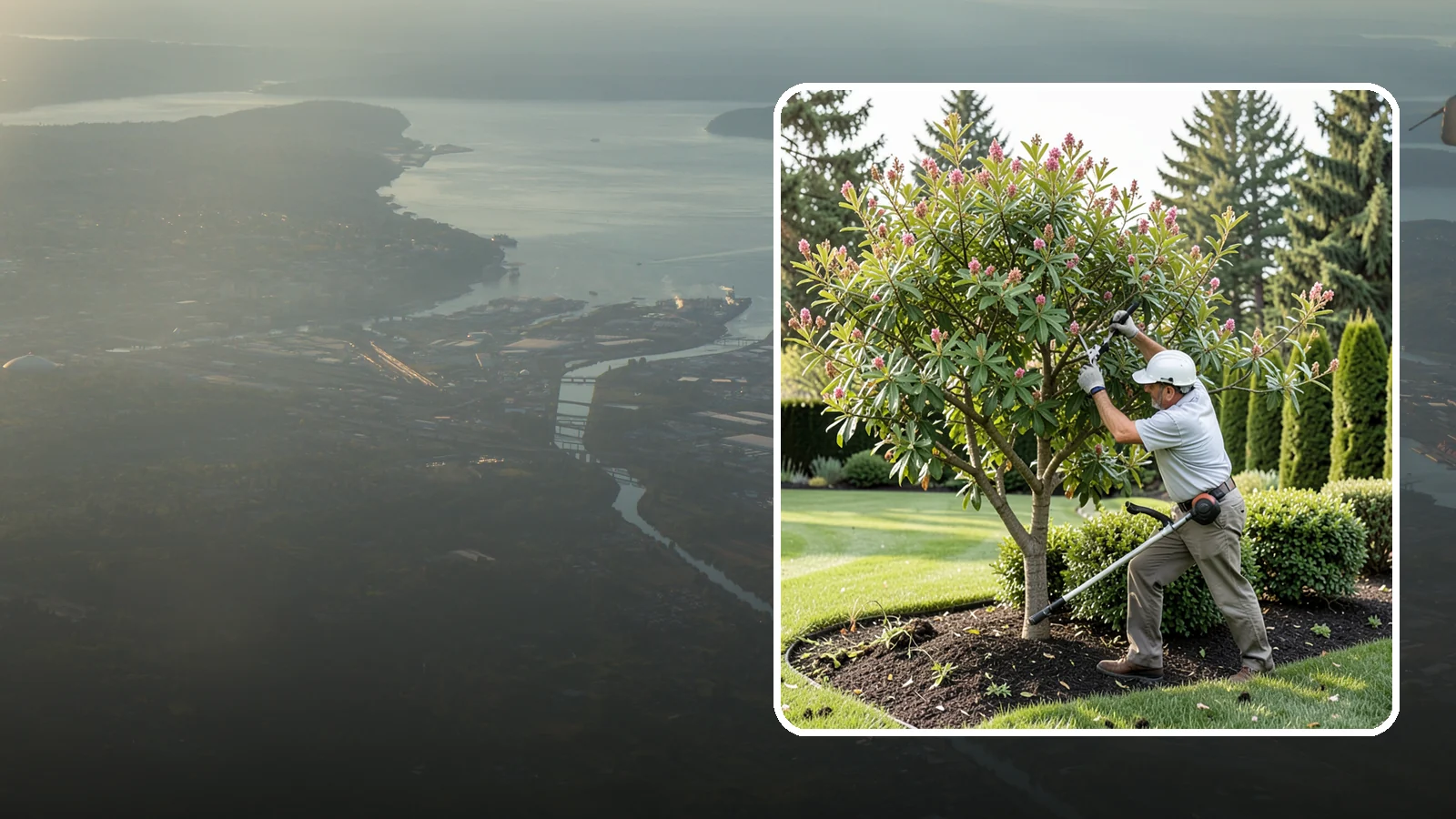 Crape Myrtle Pruning in Fife, Pierce County, WA - Proper crape myrtle pruning that avoids "crape murder" and preserves natural form and bloom.