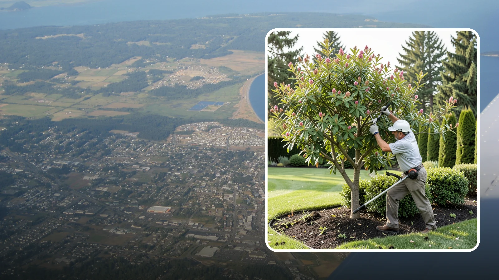 Crape Myrtle Pruning in Oak Harbor, Island County, WA - Proper crape myrtle pruning that avoids "crape murder" and preserves natural form and bloom.