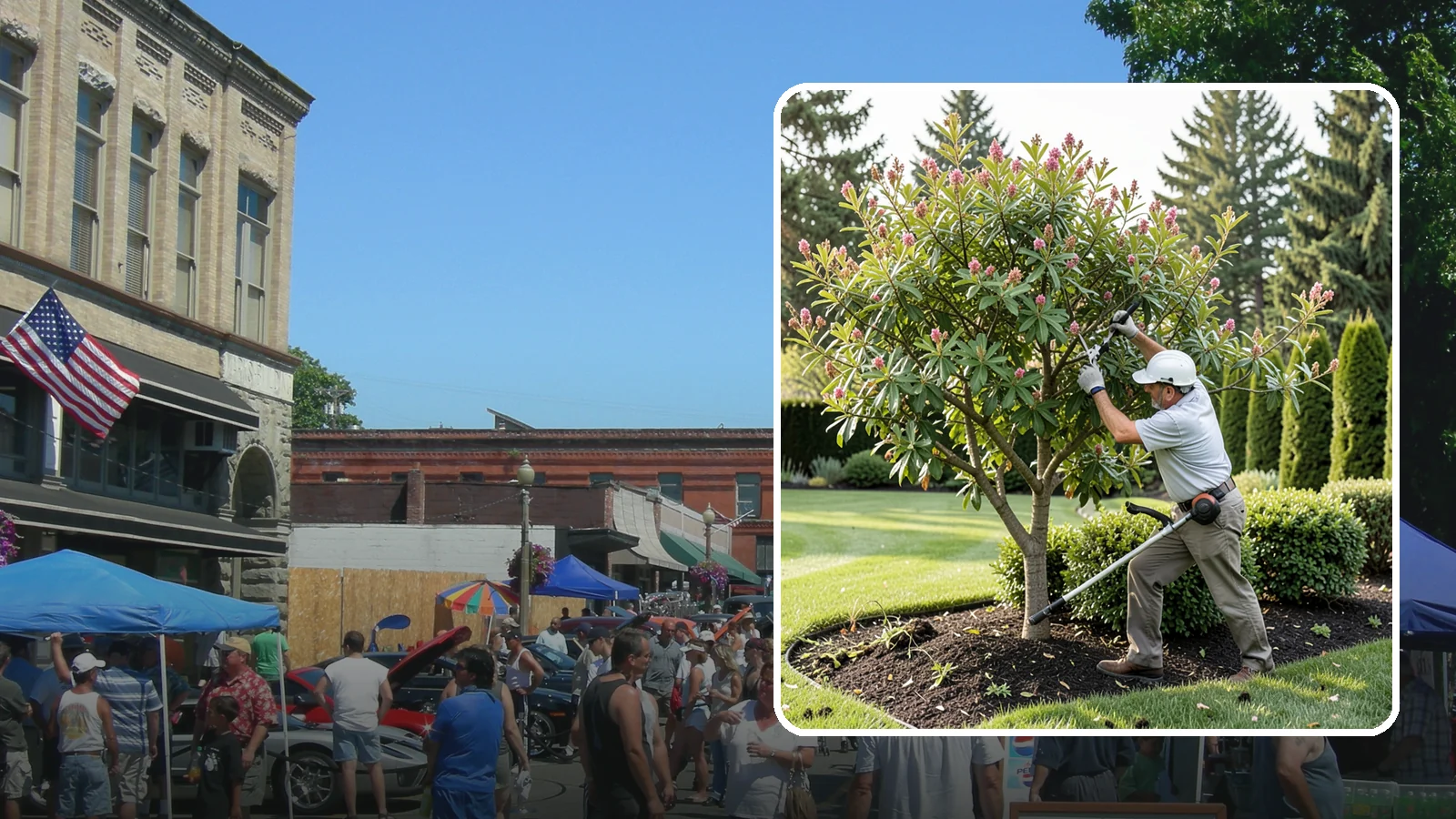 Crape Myrtle Pruning in Snohomish, Snohomish County, WA - Proper crape myrtle pruning that avoids "crape murder" and preserves natural form and bloom.