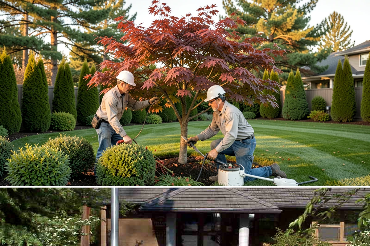 Crape Myrtle Pruning in Yarrow Point, King County, WA - Best pruned in late winter before spring growth.