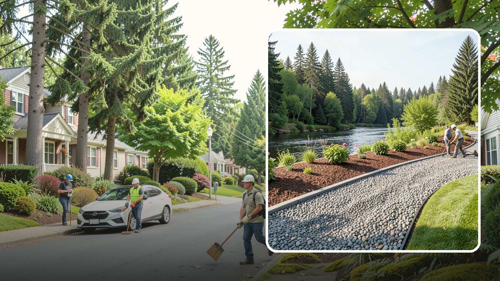 Crushed Rock Installation in Beaux Arts Village, King County, WA - Angular, machine-crushed rock that locks together to form firm driveways, pads, and utility paths across the Sound.