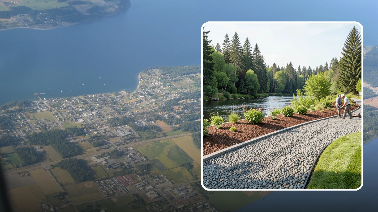 Crushed Rock Installation in Coupeville, Island County, WA - Angular, machine-crushed rock that locks together to form firm driveways, pads, and utility paths across the Sound.