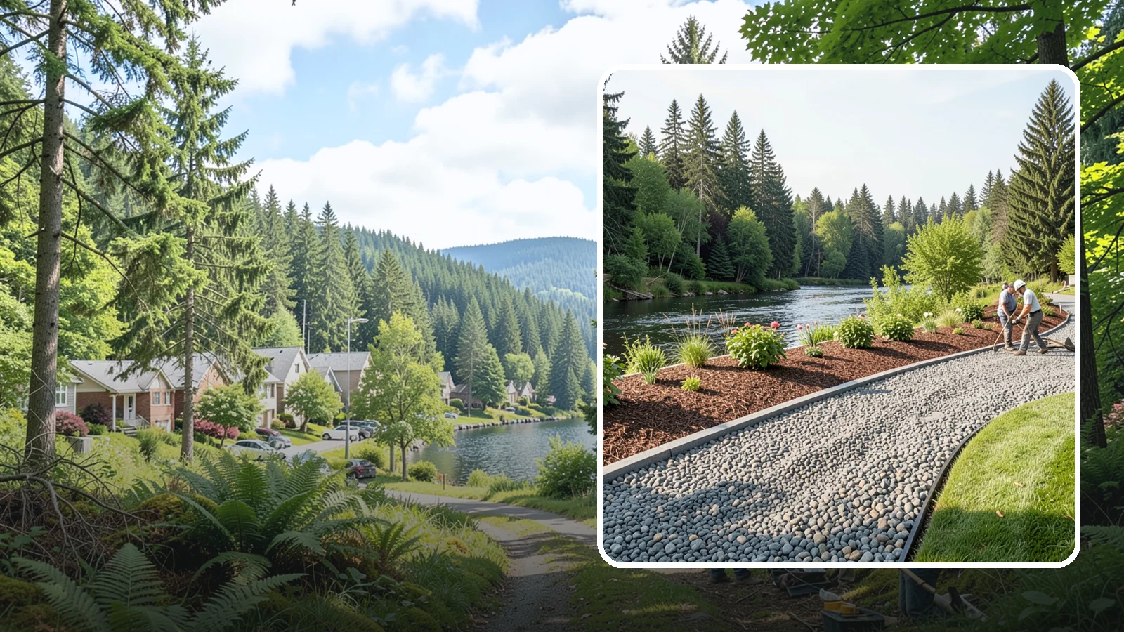 Crushed Rock Installation in Lake Forest Park, King County, WA - Angular, machine-crushed rock that locks together to form firm driveways, pads, and utility paths across the Sound.
