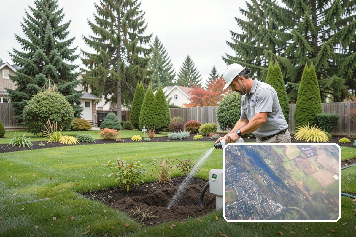 Curtain Drain Installation in Algona, King County, WA - Intercepts underground water moving downhill