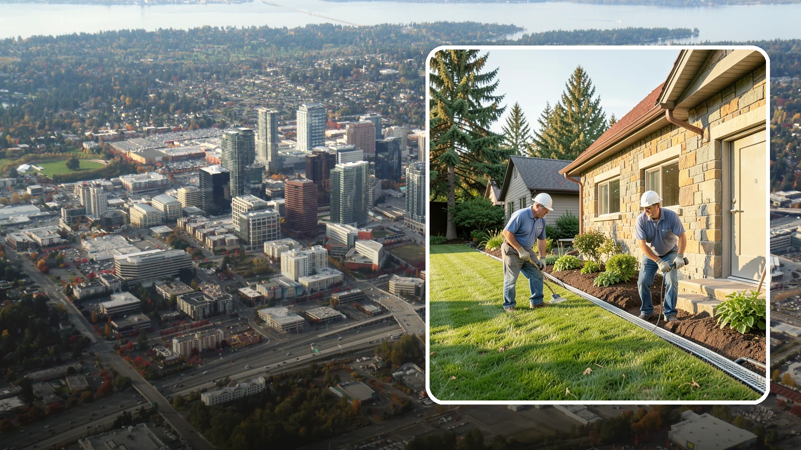 Curtain Drain Installation in Bellevue, King County, WA - We install curtain drains to intercept subsurface groundwater flowing downhill toward your home before it reaches the foundation.