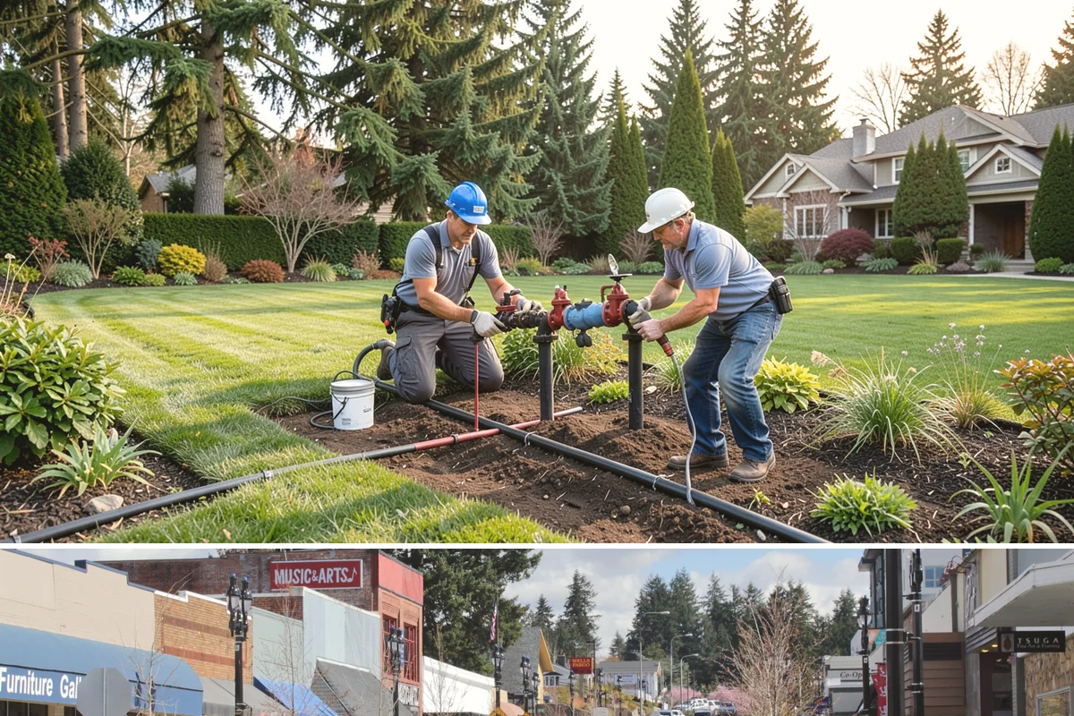 Curtain Drain Installation in Bothell, King County, WA - Install in late summer or early fall when the water table is lowest, making deep trenching far easier and drier.