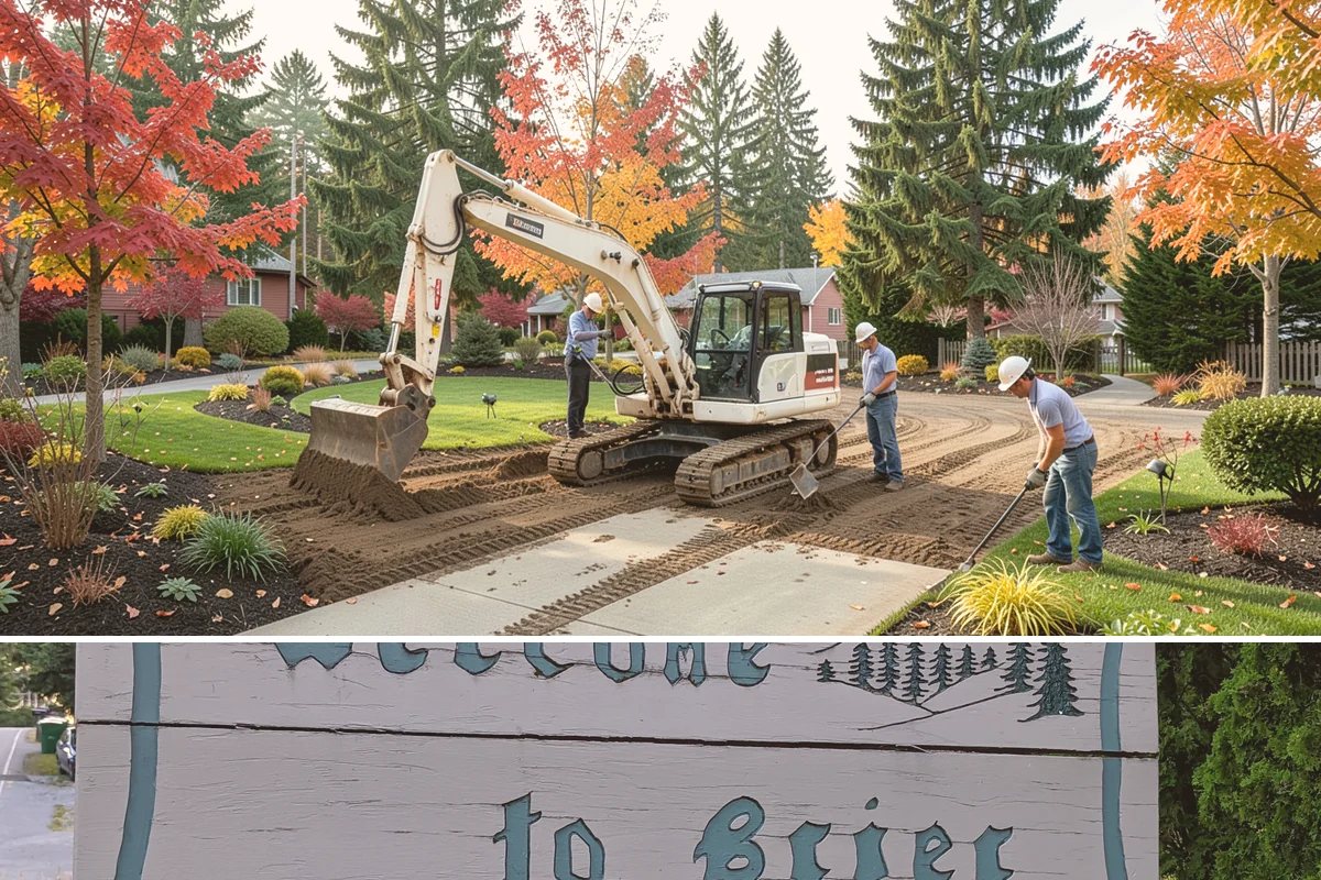 Curtain Drain Installation in Brier, Snohomish County, WA - Install in late summer or early fall when the water table is lowest, making deep trenching far easier and drier.