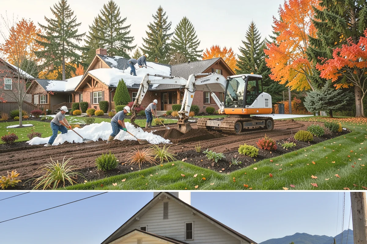 Curtain Drain Installation in Concrete, Skagit County, WA - Install in late summer or early fall when the water table is lowest, making deep trenching far easier and drier.