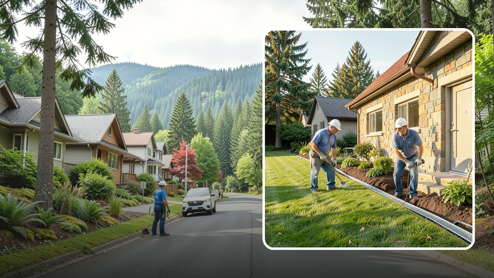 Curtain Drain Installation in Darrington, Snohomish County, WA - We install curtain drains to intercept subsurface groundwater flowing downhill toward your home before it reaches the foundation.