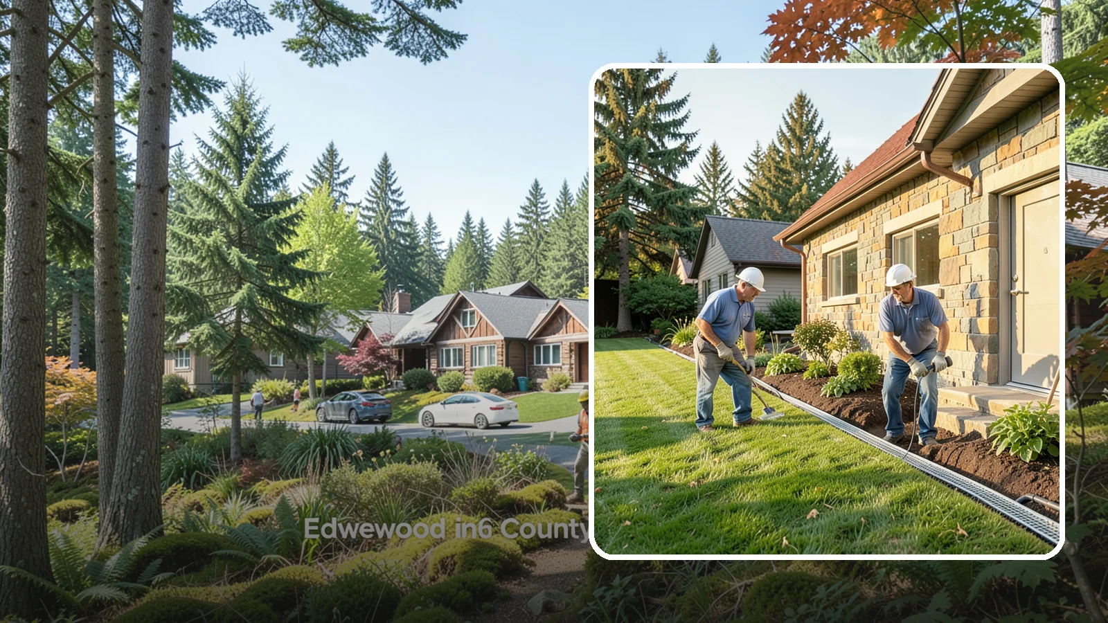 Curtain Drain Installation in Edgewood, Pierce County, WA - We install curtain drains to intercept subsurface groundwater flowing downhill toward your home before it reaches the foundation.