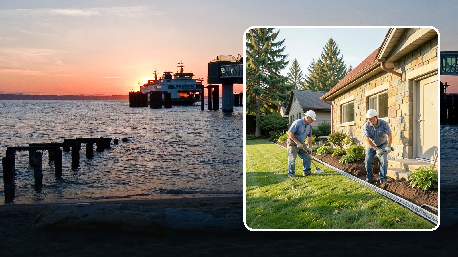 Curtain Drain Installation in Edmonds, Snohomish County, WA - We install curtain drains to intercept subsurface groundwater flowing downhill toward your home before it reaches the foundation.