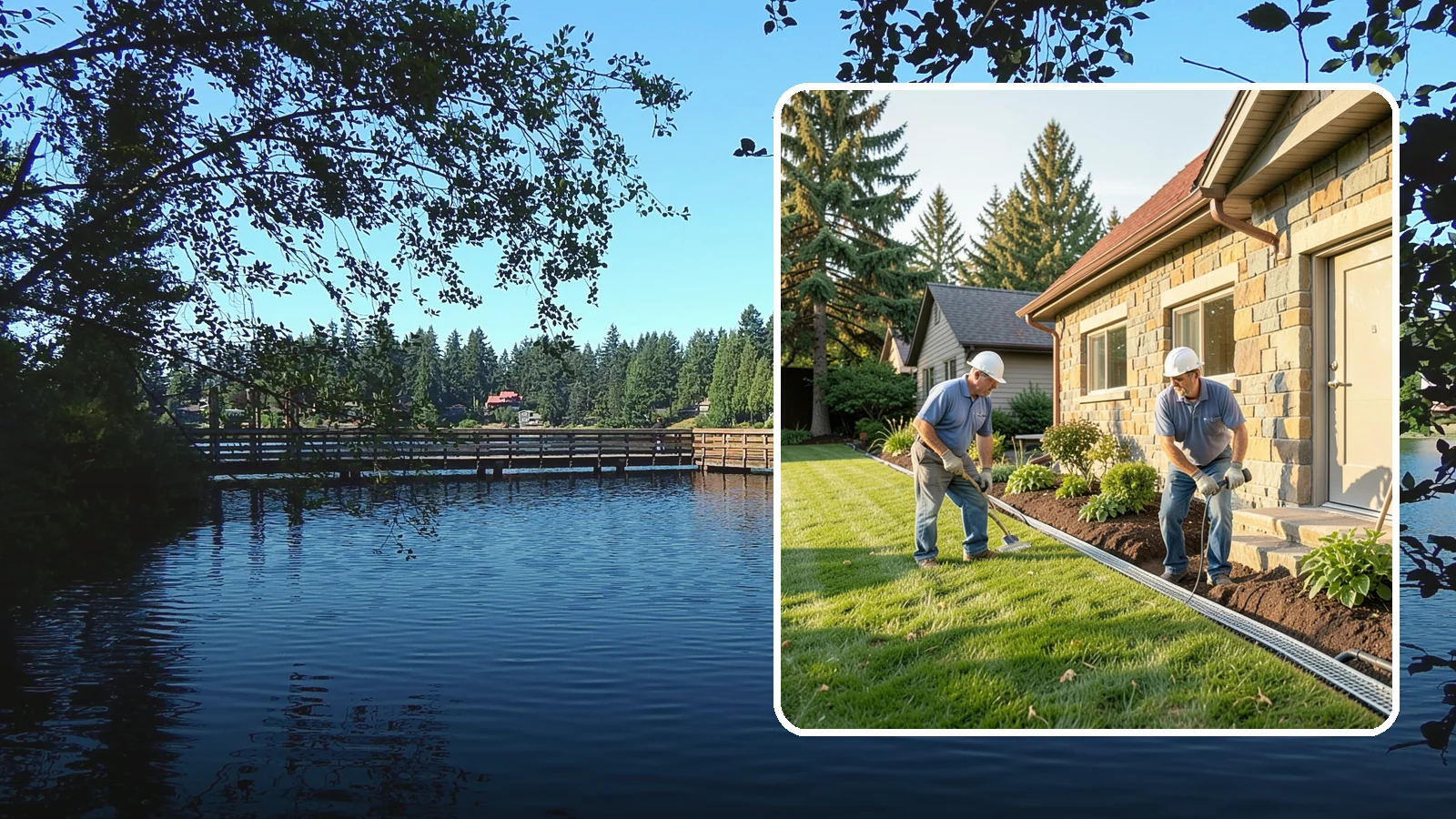 Curtain Drain Installation in Federal Way, King County, WA - We install curtain drains to intercept subsurface groundwater flowing downhill toward your home before it reaches the foundation.