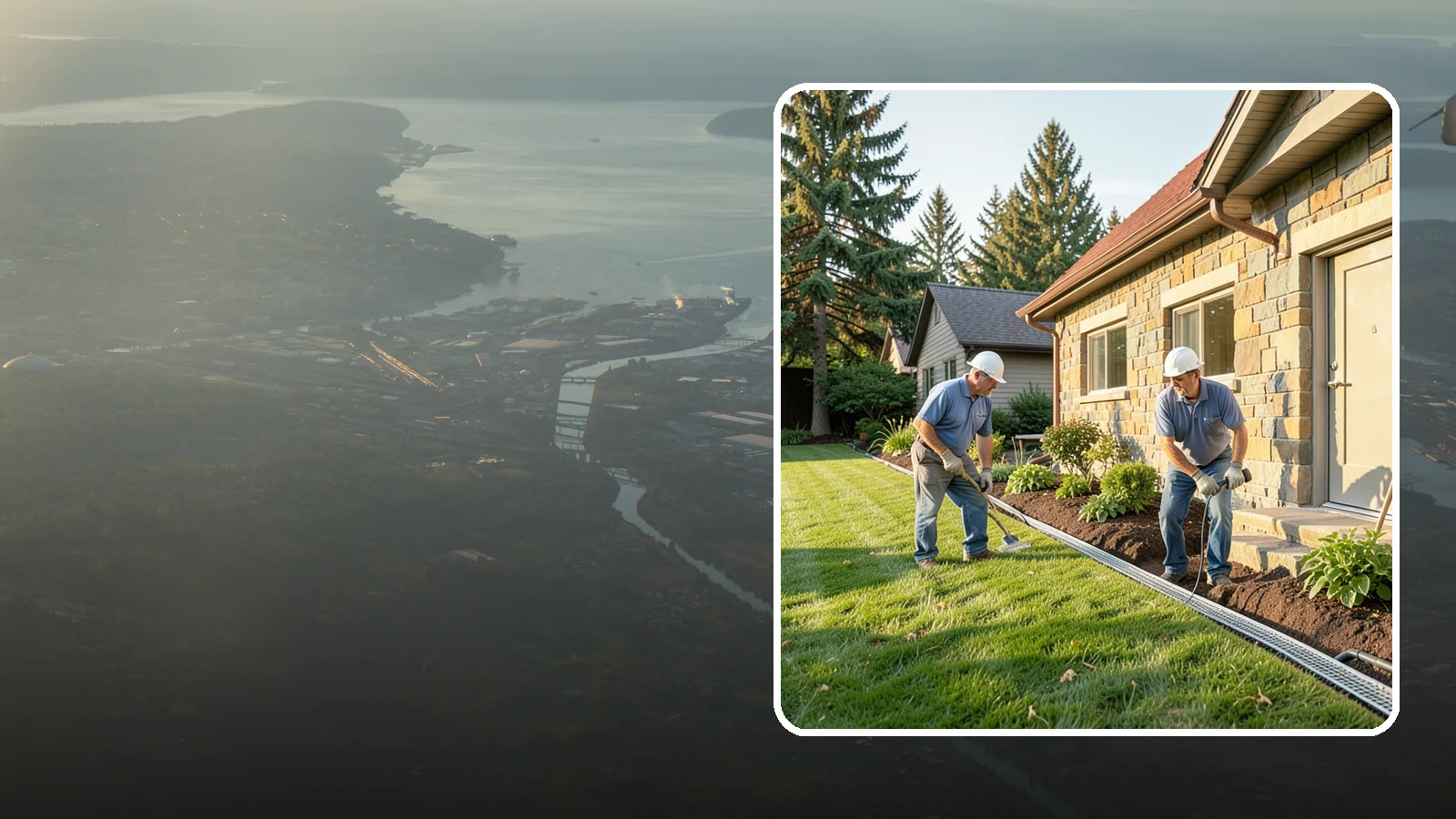 Curtain Drain Installation in Fife, Pierce County, WA - We install curtain drains to intercept subsurface groundwater flowing downhill toward your home before it reaches the foundation.