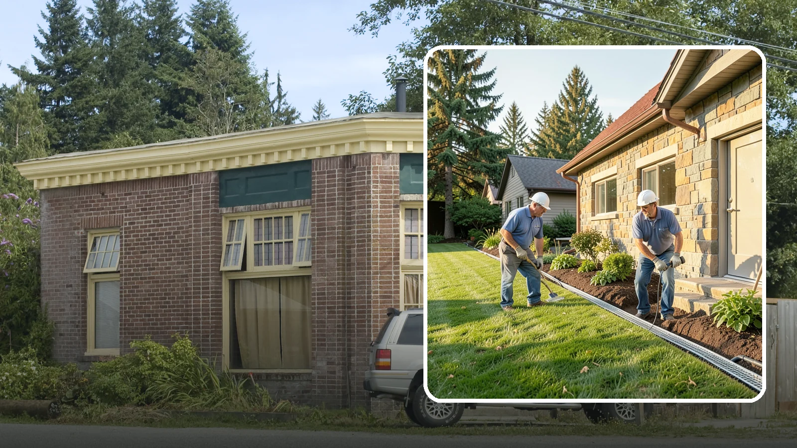 Curtain Drain Installation in Hamilton, Skagit County, WA - We install curtain drains to intercept subsurface groundwater flowing downhill toward your home before it reaches the foundation.
