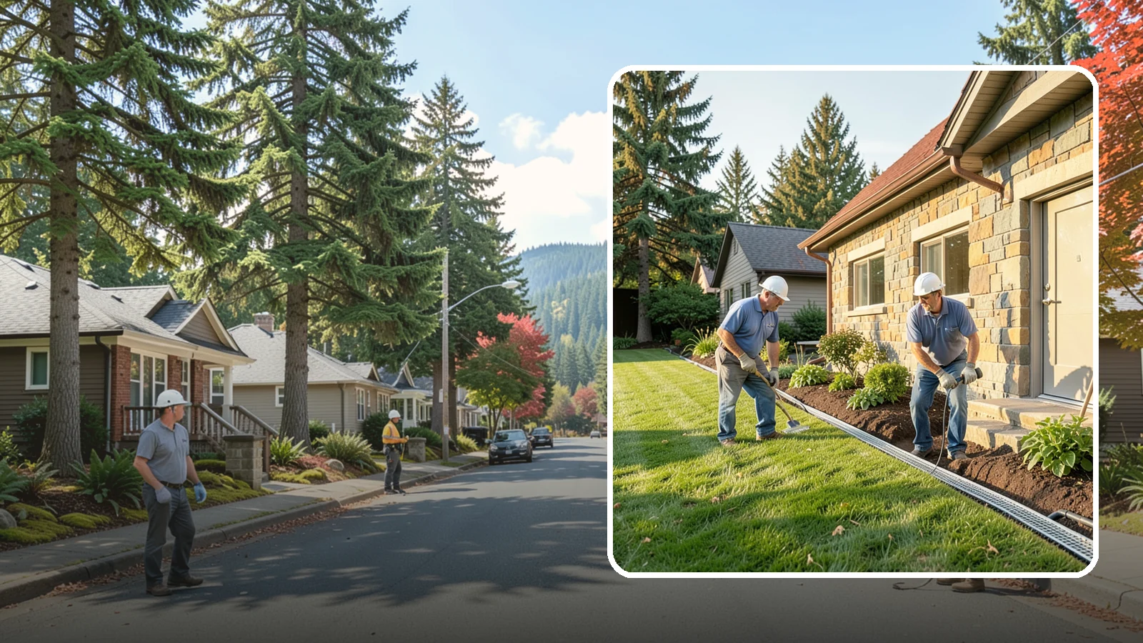 Curtain Drain Installation in Hunts Point, King County, WA - We install curtain drains to intercept subsurface groundwater flowing downhill toward your home before it reaches the foundation.