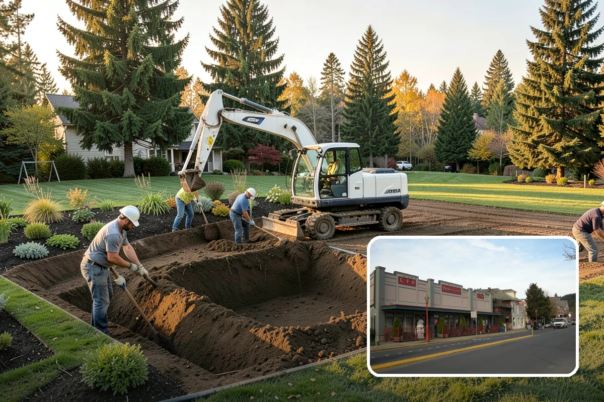 Curtain Drain Installation in Issaquah, King County, WA - Intercepts underground water moving downhill