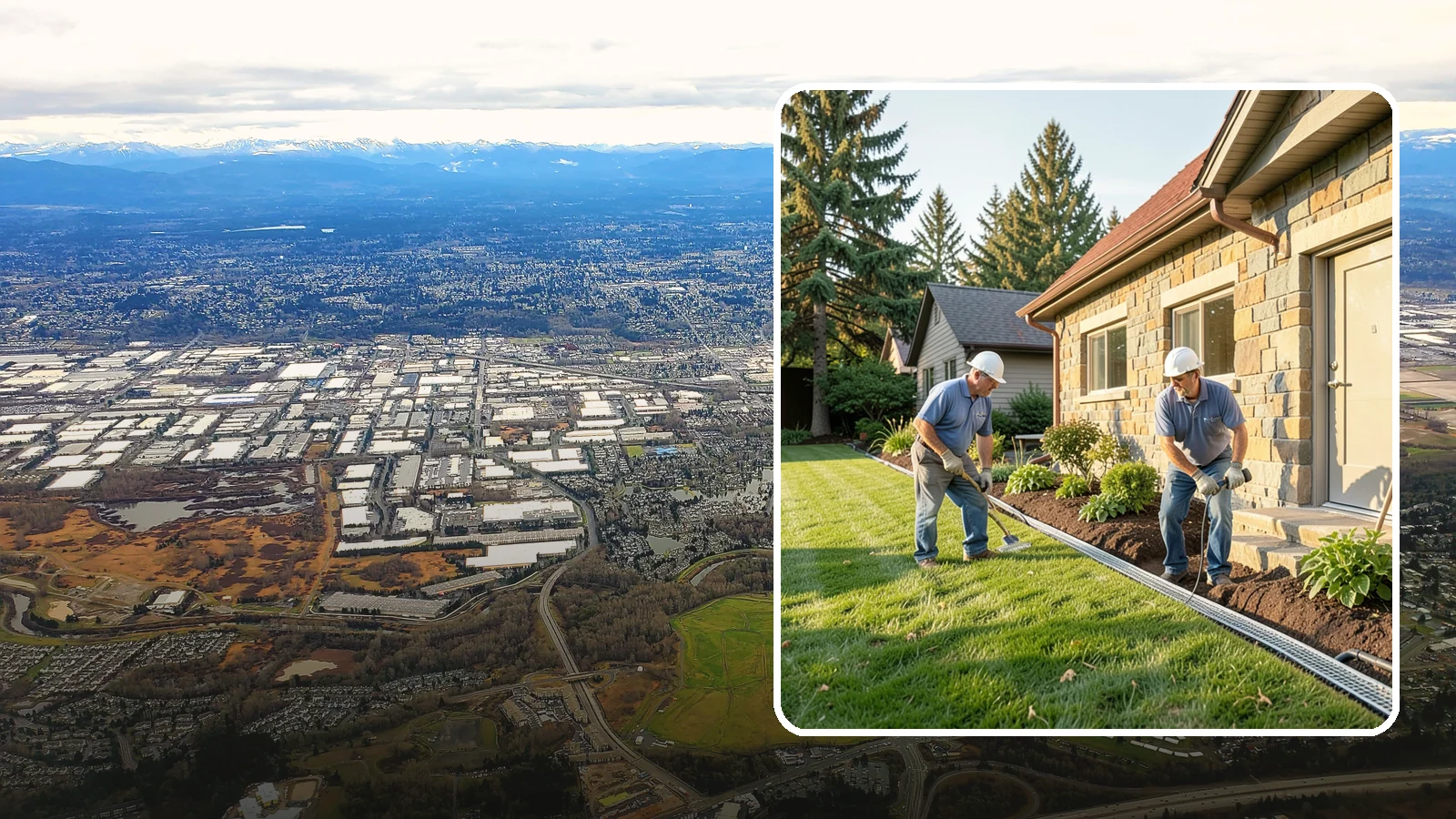 Curtain Drain Installation in Kent, King County, WA - We install curtain drains to intercept subsurface groundwater flowing downhill toward your home before it reaches the foundation.