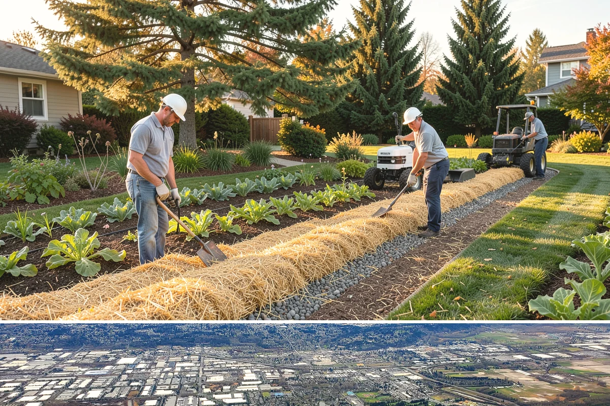 Curtain Drain Installation in Kent, King County, WA - Install in late summer or early fall when the water table is lowest, making deep trenching far easier and drier.