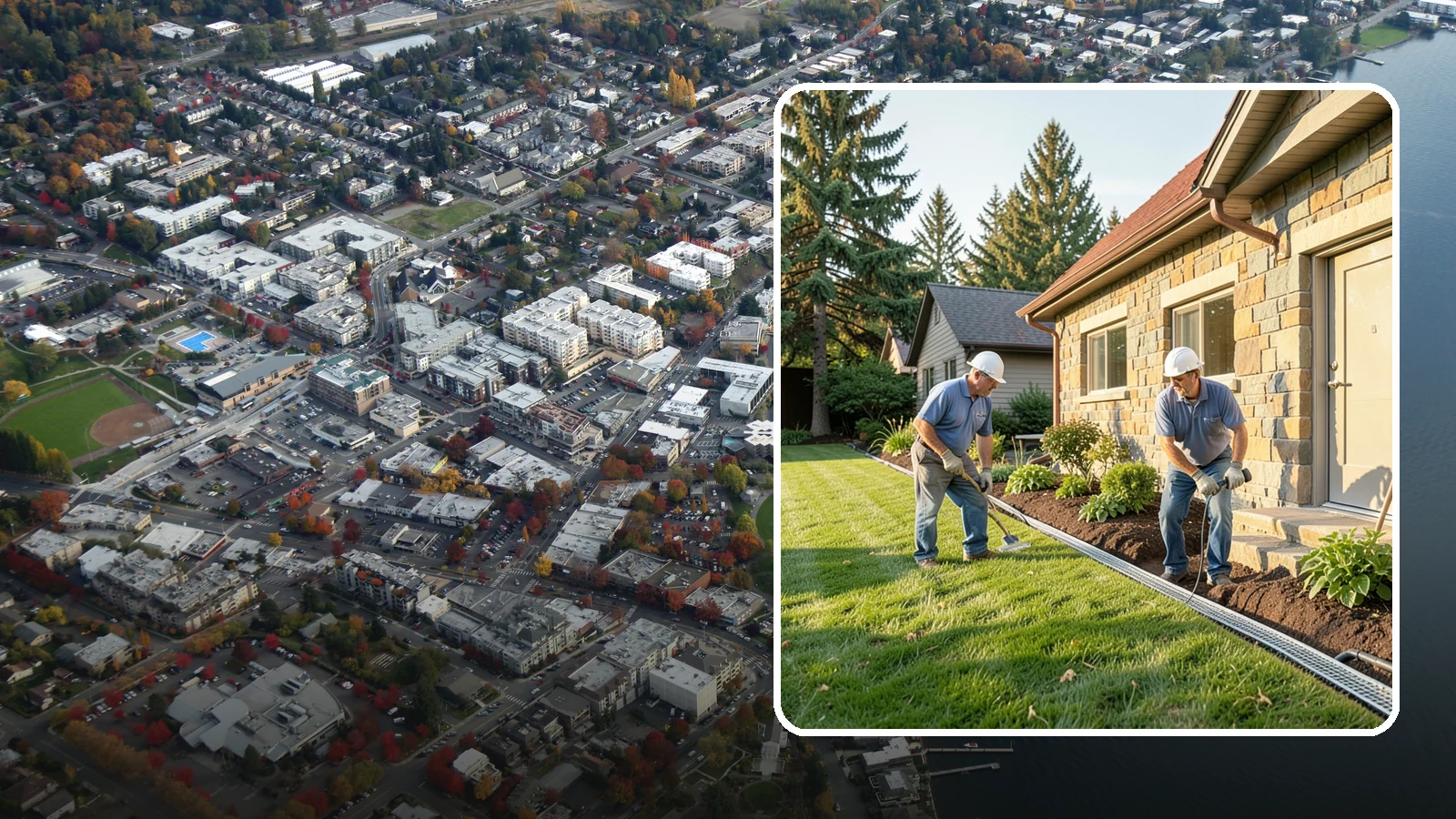 Curtain Drain Installation in Kirkland, King County, WA - We install curtain drains to intercept subsurface groundwater flowing downhill toward your home before it reaches the foundation.