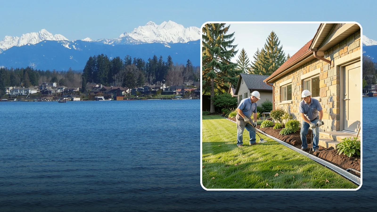 Curtain Drain Installation in Lake Stevens, Snohomish County, WA - We install curtain drains to intercept subsurface groundwater flowing downhill toward your home before it reaches the foundation.